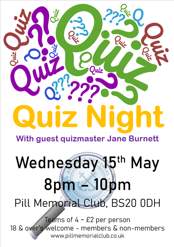Quiz Night - with guest quizmaster 'Jane Burnett'
