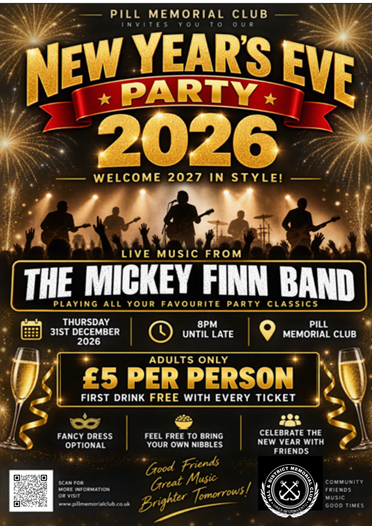 New Year's Eve Party - live music from The Mickey Finn Band